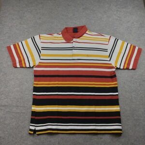 Karl Kani Shirt Mens XL Gold Polo Multicolor Cotton Blend Casual Short Sleeve
